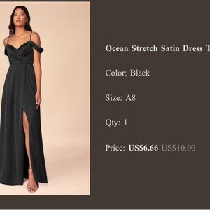 Never worn bridesmaid dress! Beautiful black satin